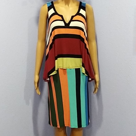 Looks New Anthropologie Maeve Rainbow Dress S M - Picture 3 of 4